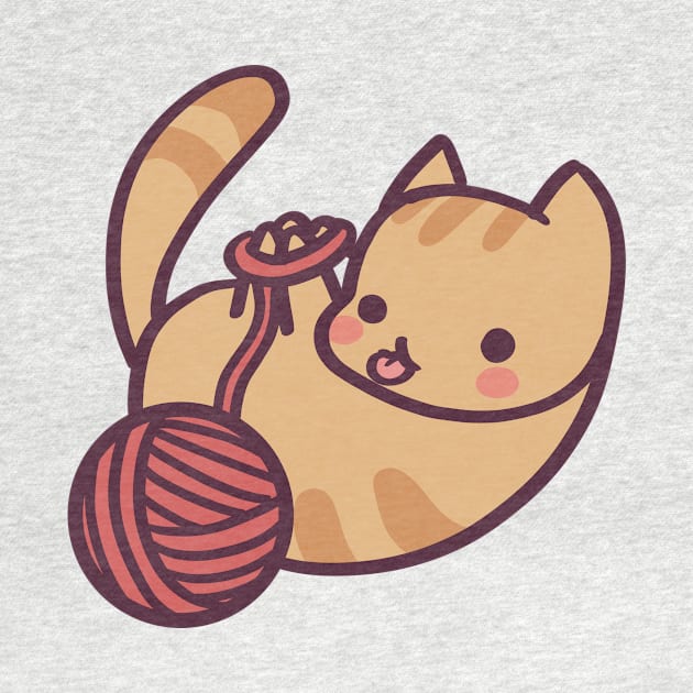 Adorably Silly Cat Versus Ball of Yarn by ThumboArtBumbo